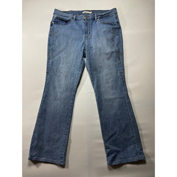 Levi's Women's Classic Bootcut Floral Embroidered Denim Jeans - Size 14M (34x29) - Picture 1 of 7